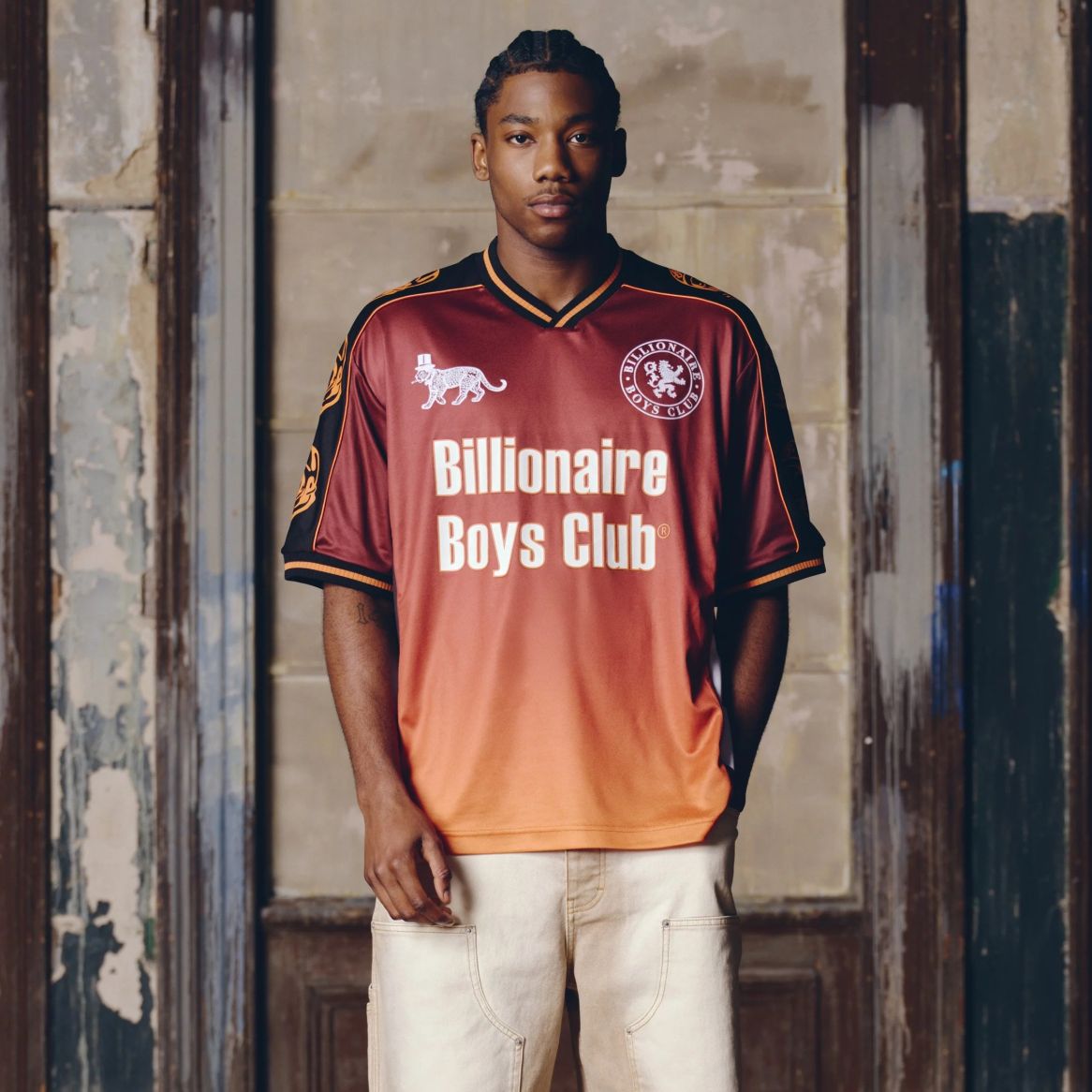 Billionaire Boys Club Panelled Football Shirt Rood