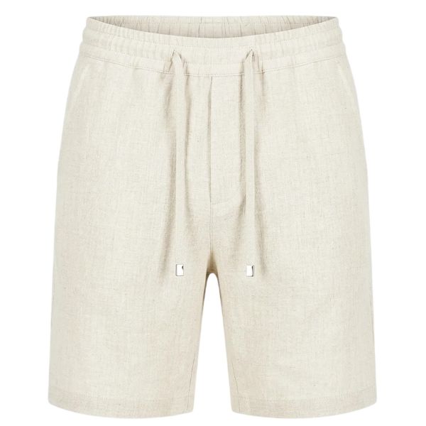 Malelions Premium Linen Korte Broek Off White