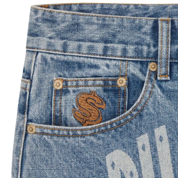 Billionaire Boys Club Faded Arch Logo Jeans Licht Blauw
