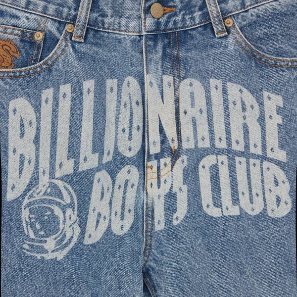Billionaire Boys Club Faded Arch Logo Jeans Licht Blauw
