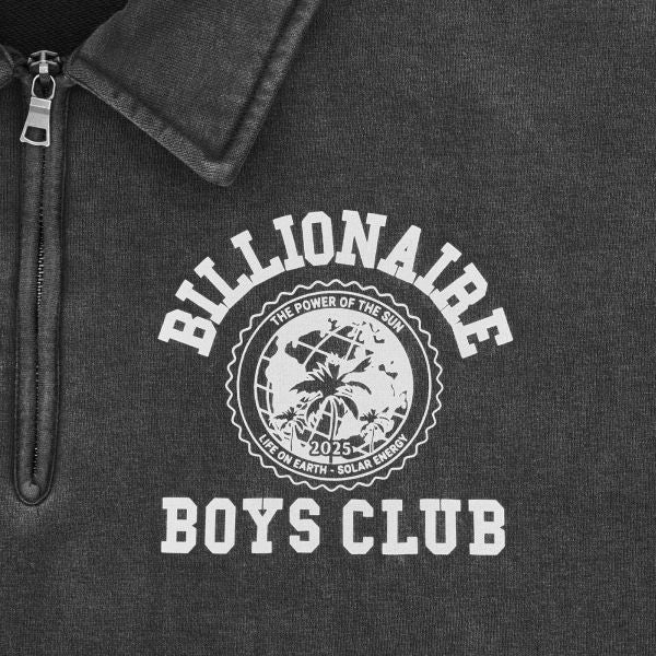 Billionaire Boys Club World College Washed Quarter Zip Sweater Zwart