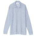 Bonsai Keyhole Longsleeve Knit Polo Blauw