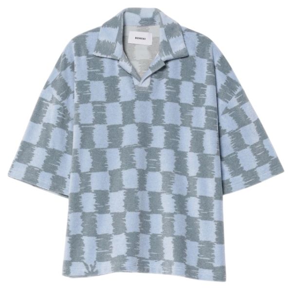 Bonsai Terry Check Polo Blauw