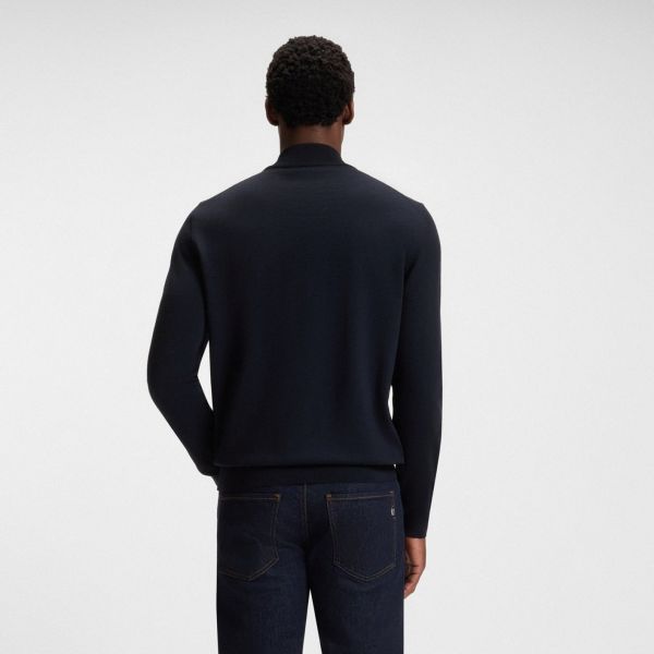 Boss Ebenji Half Zip Sweater Navy