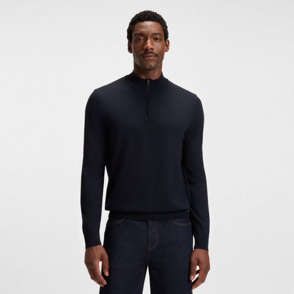 Boss Ebenji Half Zip Sweater Navy