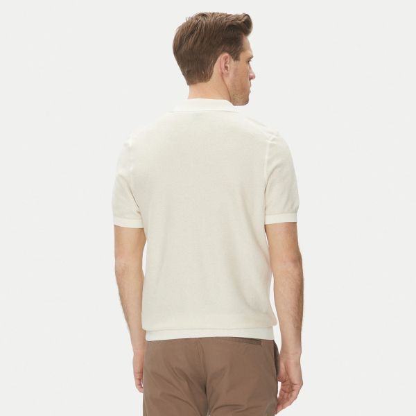 Boss Jianluca Knitted Polo Off White
