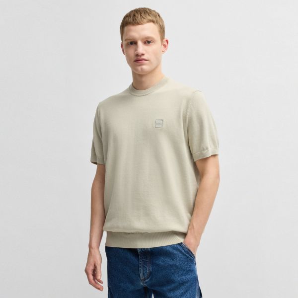 Boss Kanache Knitted T-shirt Beige