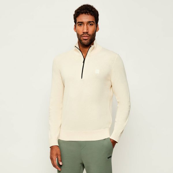 Boss Kanobix Zip Mock Sweater Beige