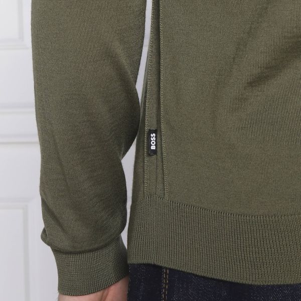 Boss Leno Knit Sweater Groen