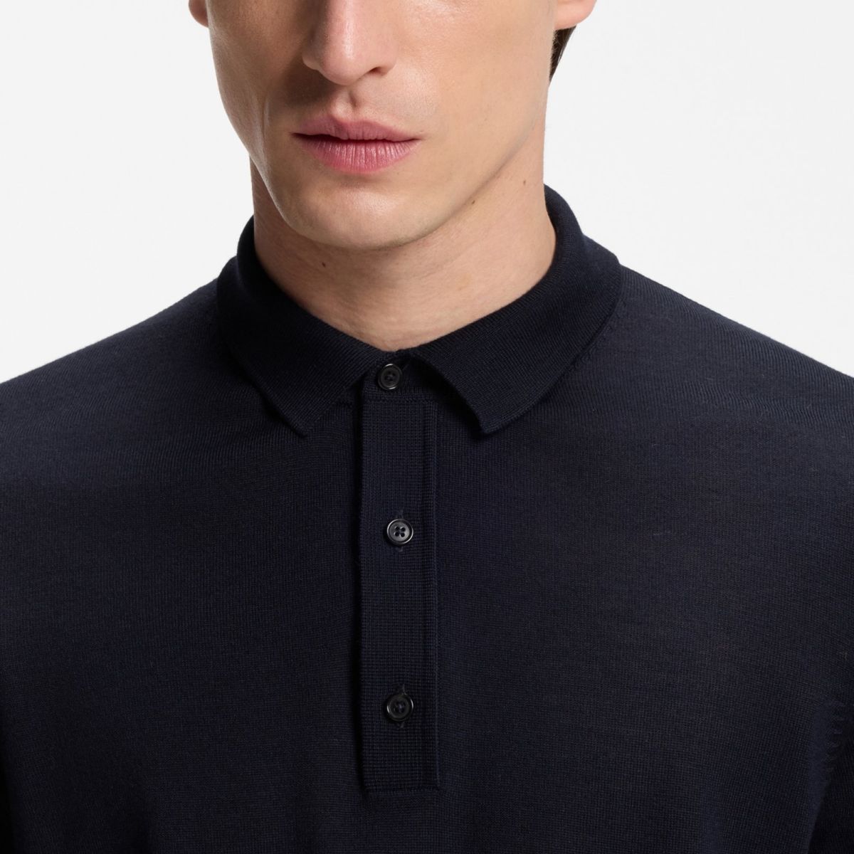 Boss Nolano Knitted Polo Navy