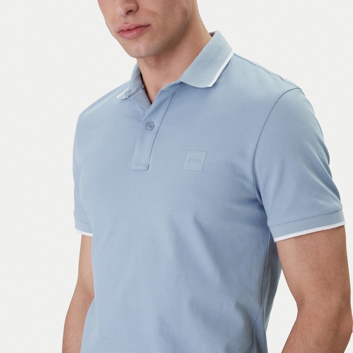 Boss Passertip Polo Licht Blauw