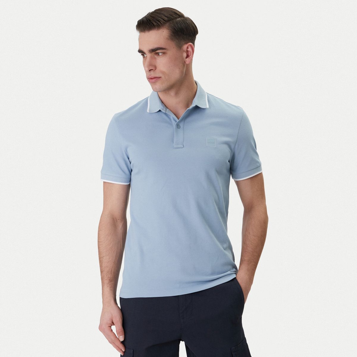 Boss Passertip Polo Licht Blauw