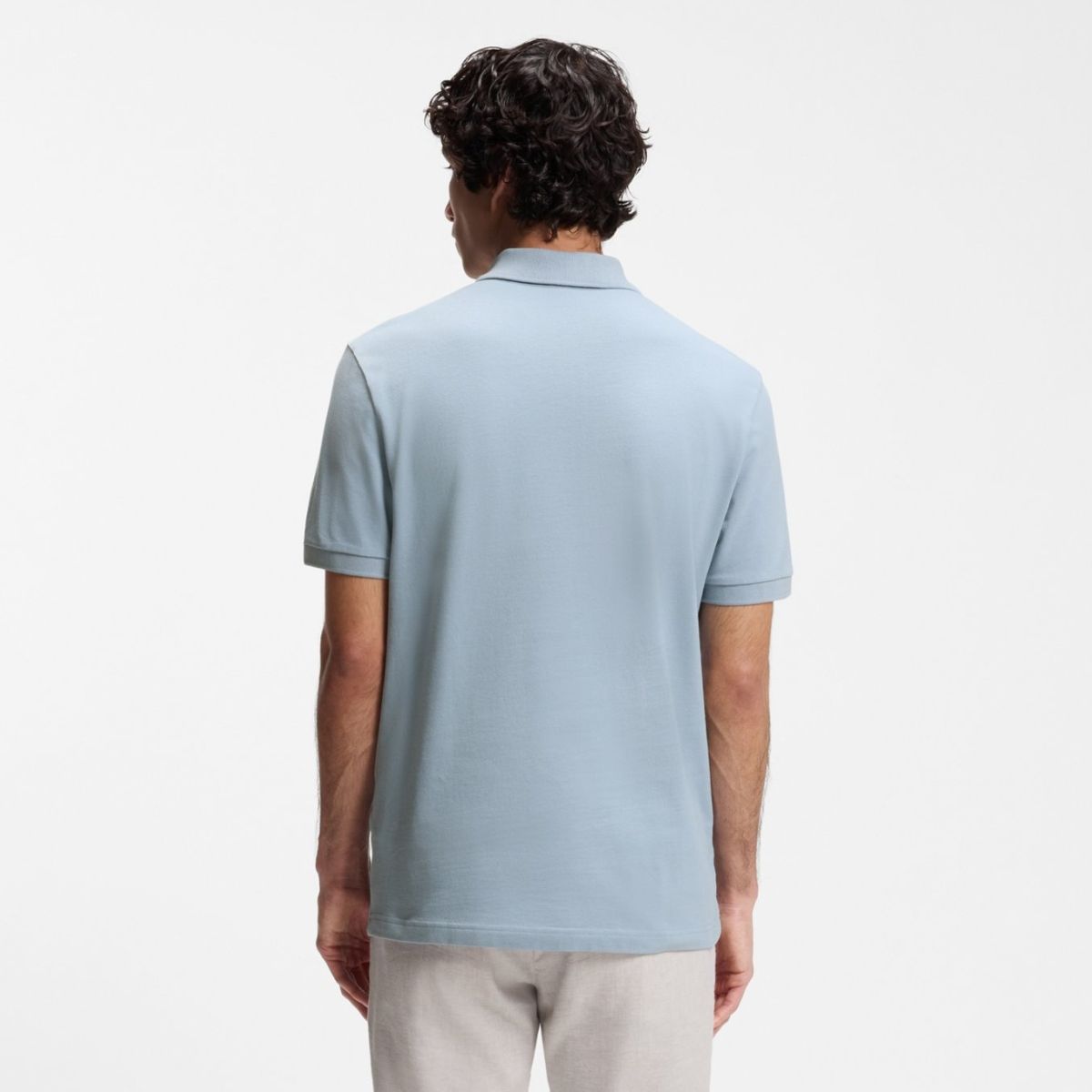Boss Passerzip Polo Licht Blauw