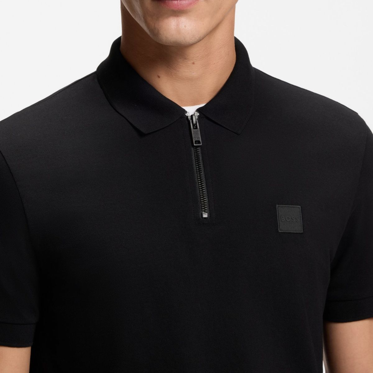 Boss Passerzip Polo Zwart