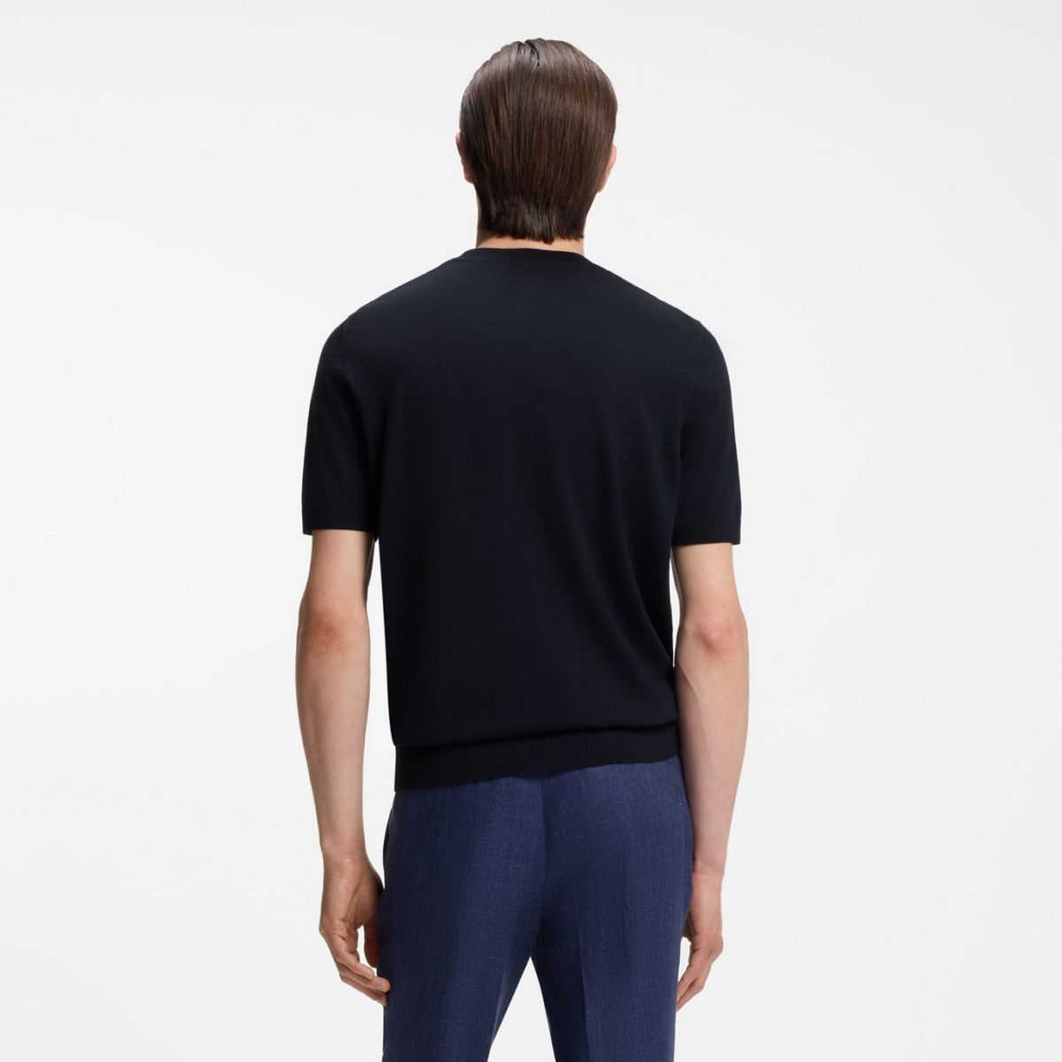 Boss Umauro Knitted T-shirt Navy