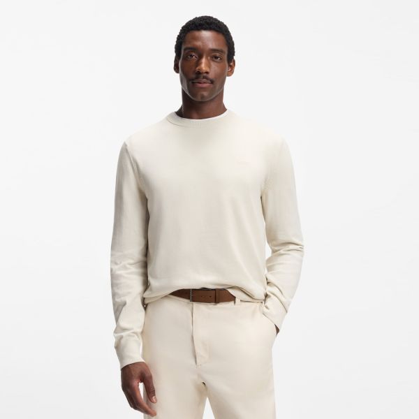 Boss Upacas Knit Sweater Off White
