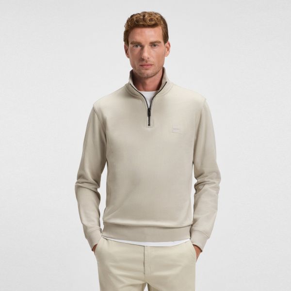 Boss Zetrust Half Zip Sweater Beige