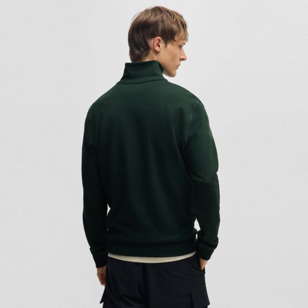 Boss Zetrust Half Zip Sweater Donker Groen