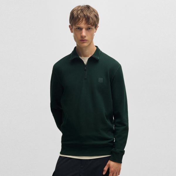 Boss Zetrust Half Zip Sweater Donker Groen