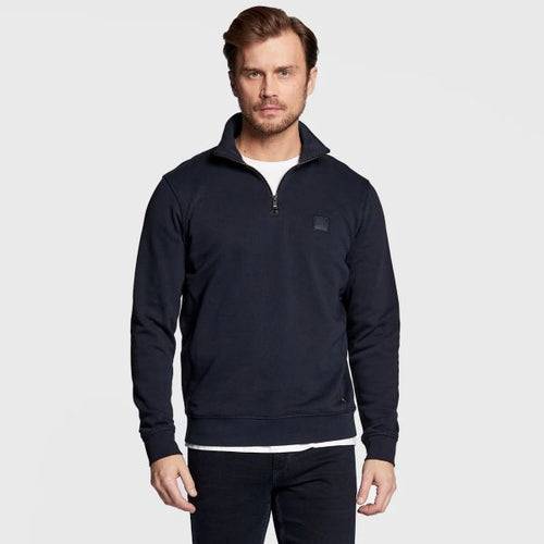 Boss Zetrust Half Zip Sweater Navy