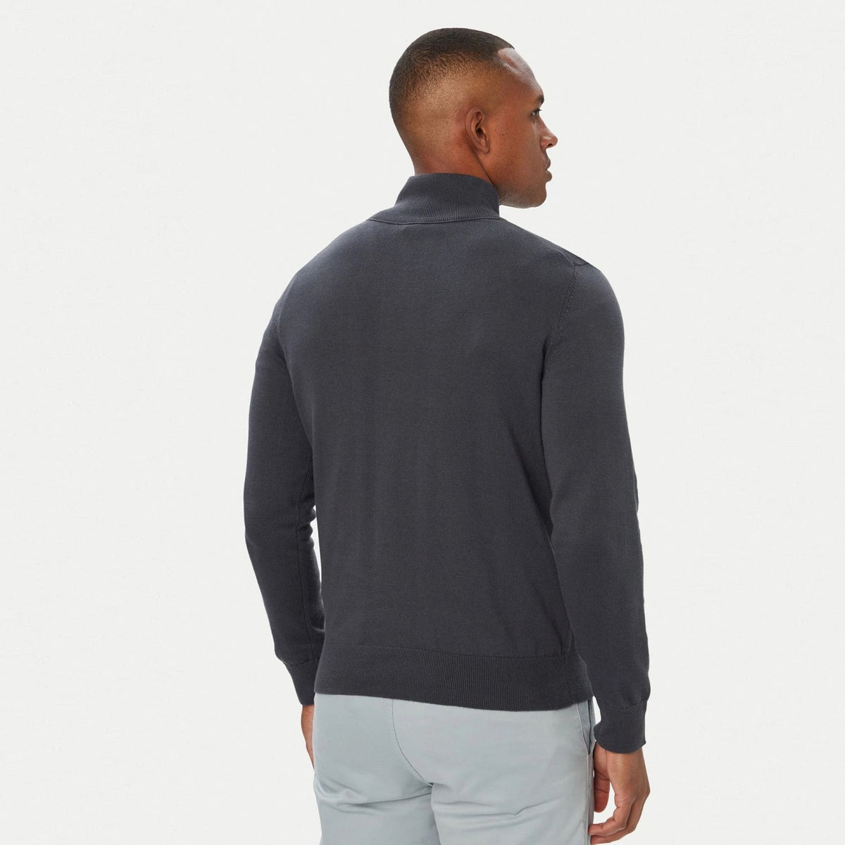 Boss Kanobix Zip Mock Sweater Donker Blauw