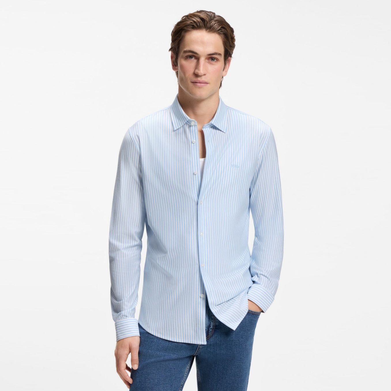Boss Mysoft Overhemd Blauw