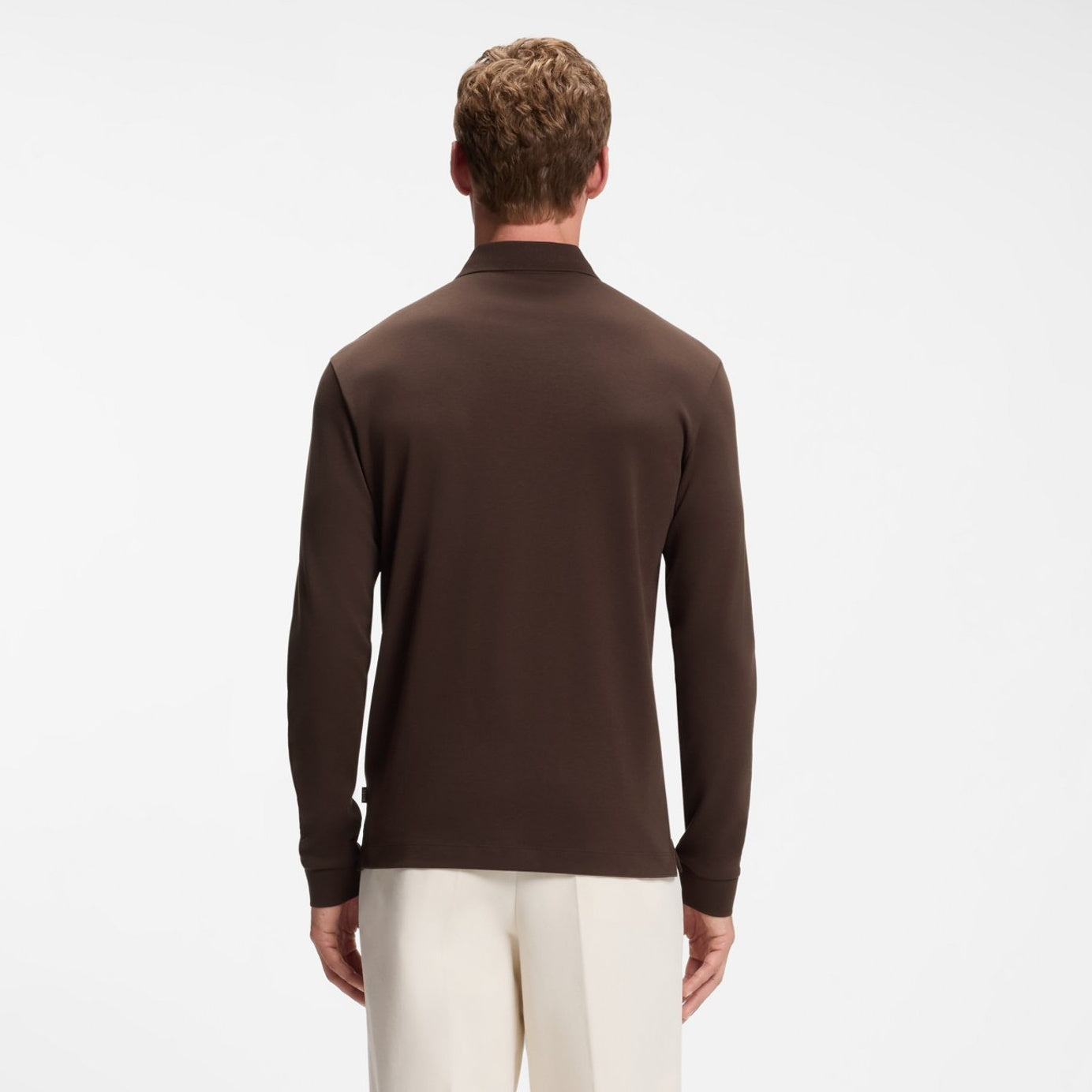 Boss Pado Longsleeve Polo Bruin