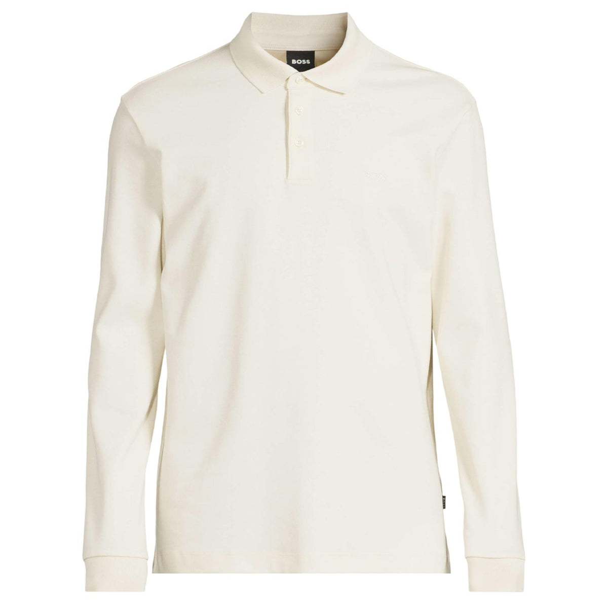 Boss Pado Langarm-Poloshirt Offwhite