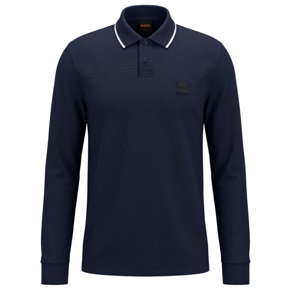 Boss Passerford Longsleeve Polo Navy
