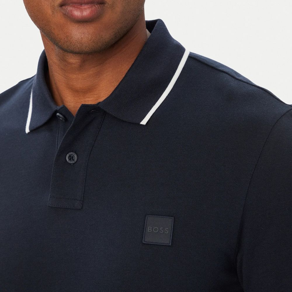 Boss Passerford Longsleeve Polo Navy