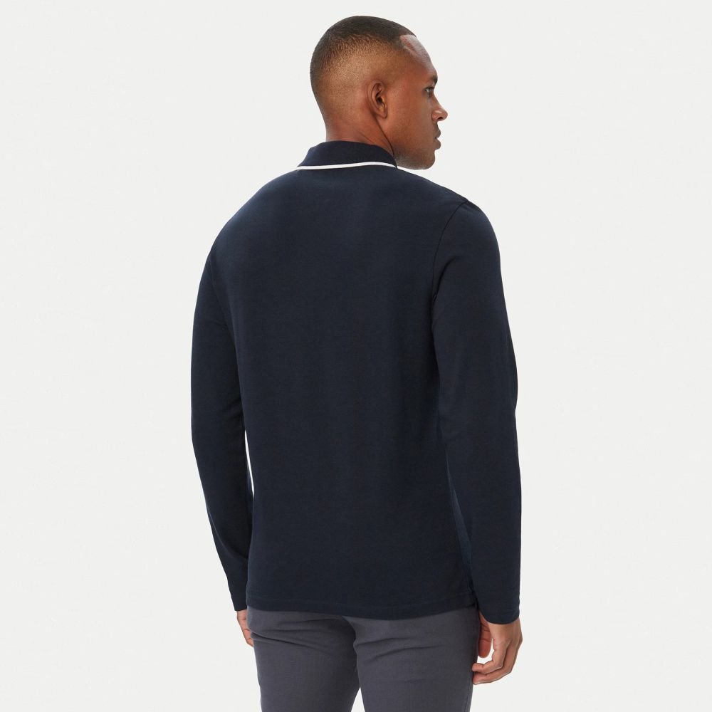 Boss Passerford Longsleeve Polo Navy