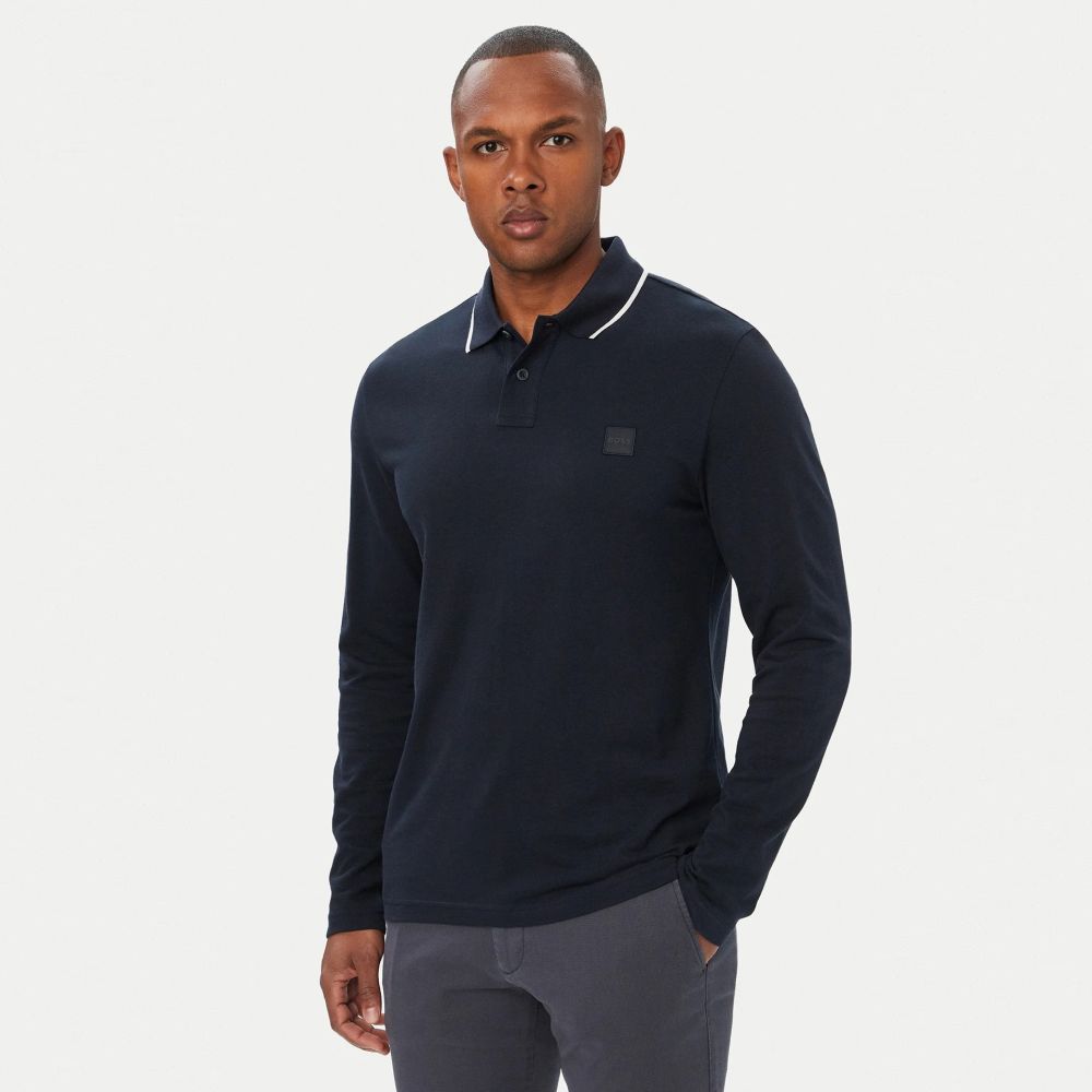 Boss Passerford Longsleeve Polo Navy