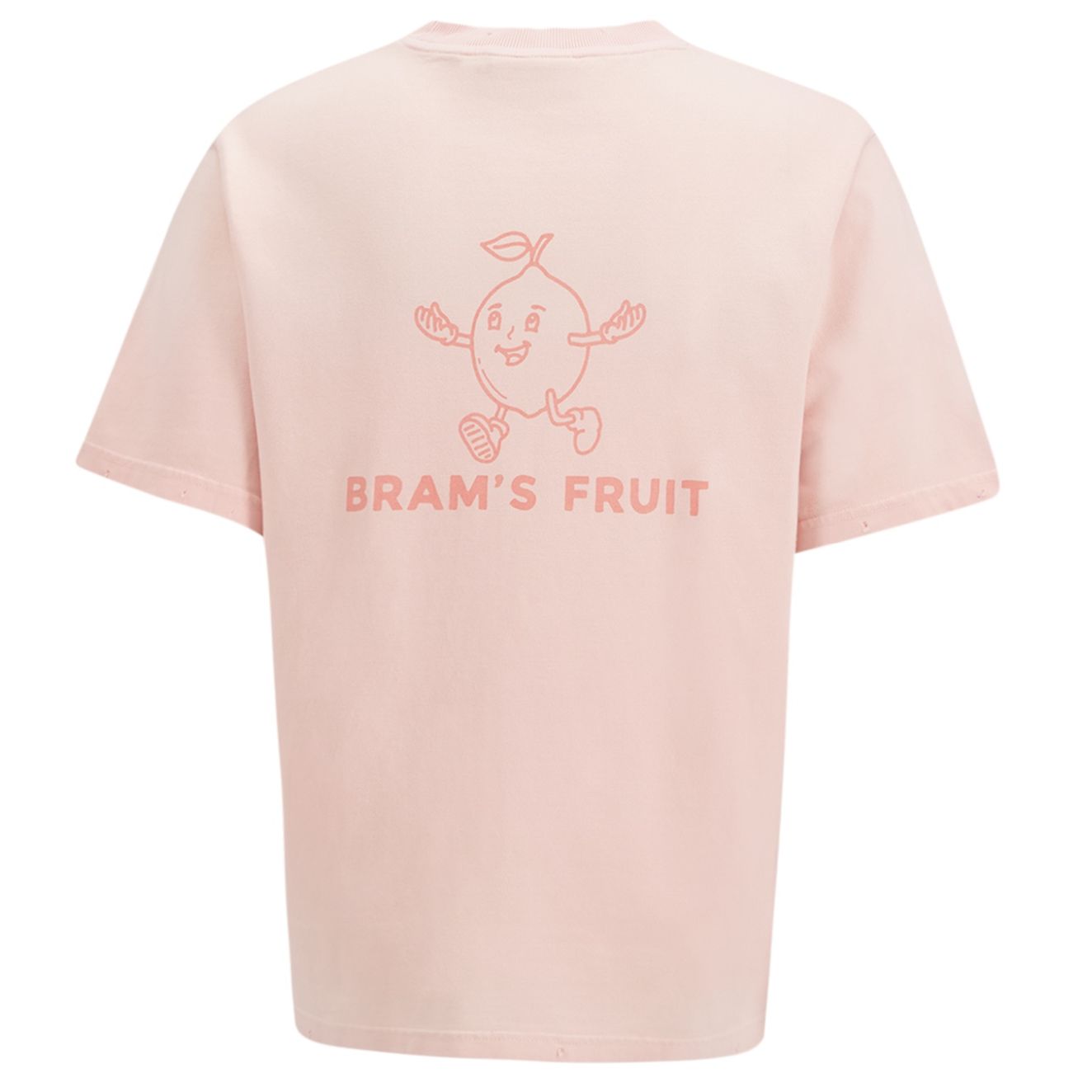 Bram’s Fruit Distressed Big Lemon Outline T-shirt Roze