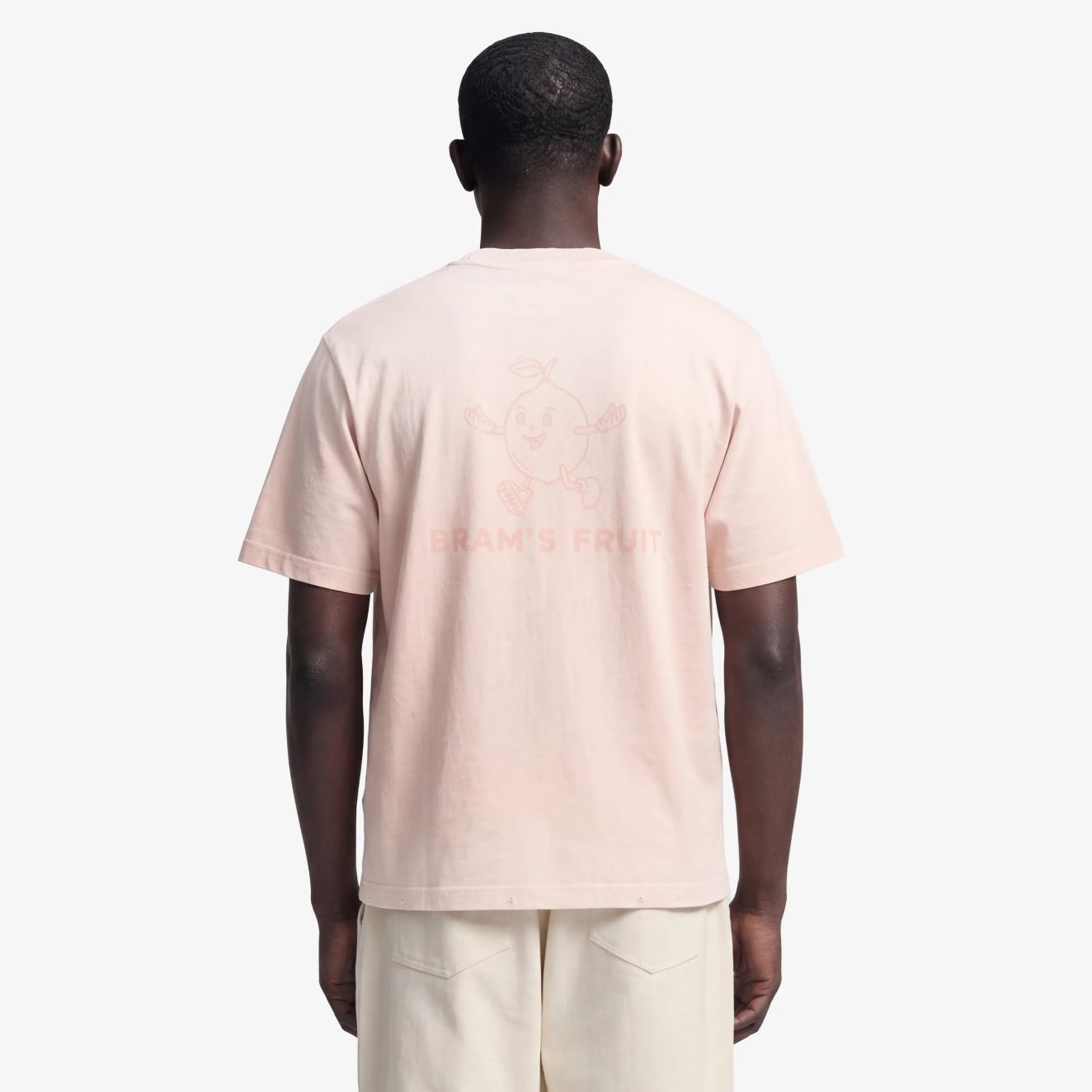 Bram’s Fruit Distressed Big Lemon Outline T-shirt Roze