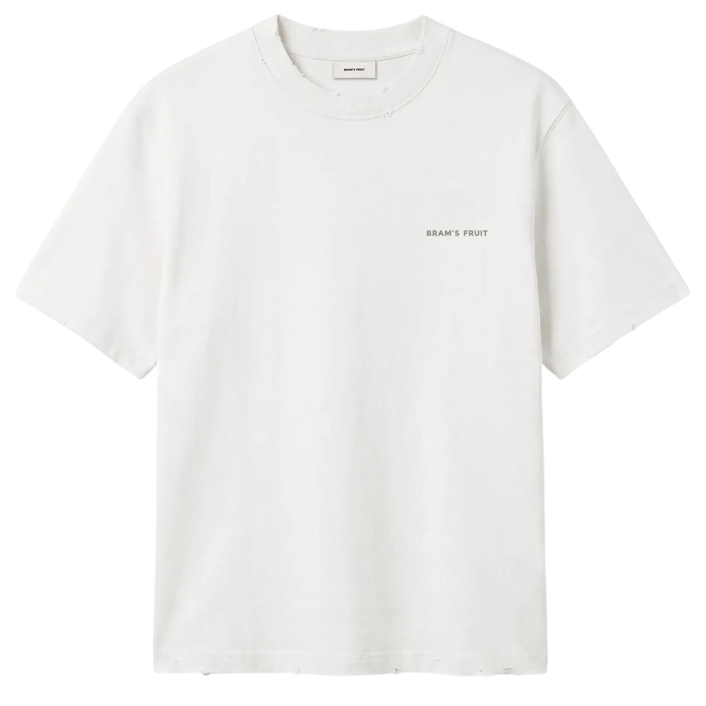 Bram’s Fruit Distressed Big Lemon Outline T-shirt Wit