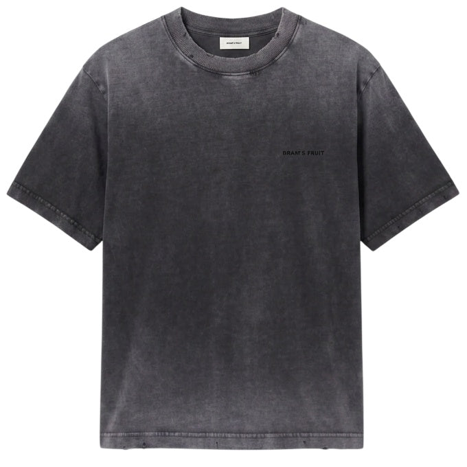 Bram’s Fruit Distressed Big Lemon Outline T-shirt Zwart