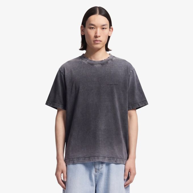 Bram’s Fruit Distressed Big Lemon Outline T-shirt Zwart