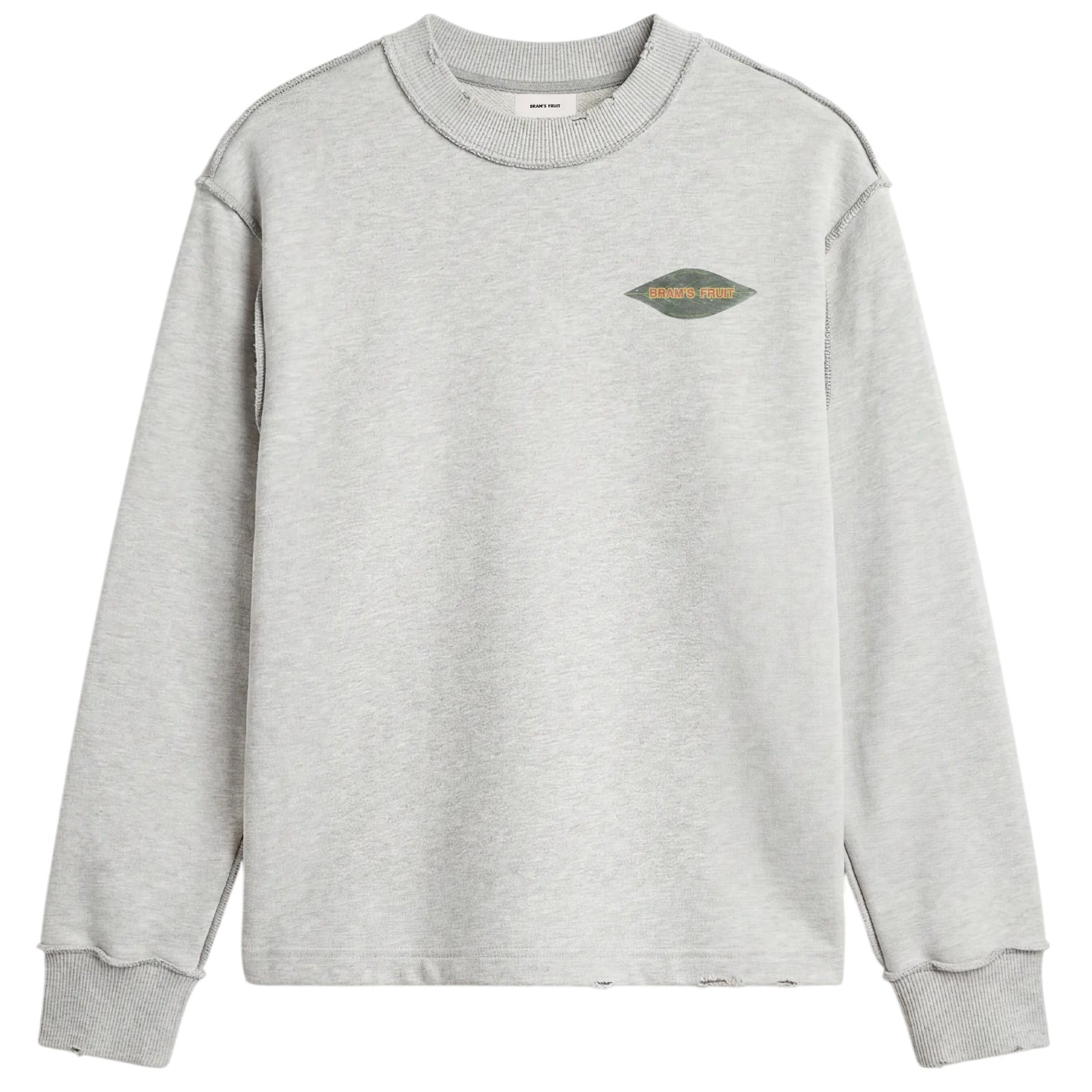 Bram’s Fruit Distressed Leaf Longsleeve T-shirt Grijs