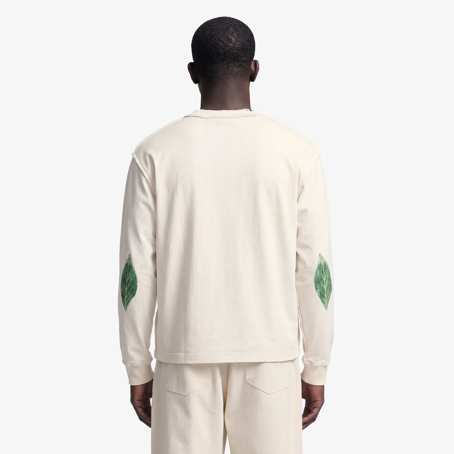 Bram’s Fruit Distressed Leaf Longsleeve T-shirt Off White