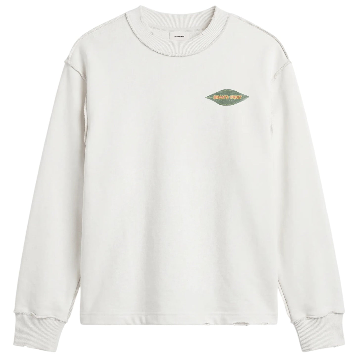 Bram’s Fruit Distressed Leaf Longsleeve T-shirt Off White