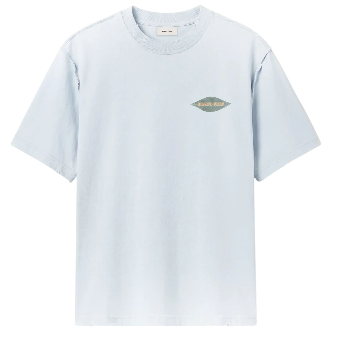 Bram’s Fruit Distressed Leaf T-shirt Licht Blauw