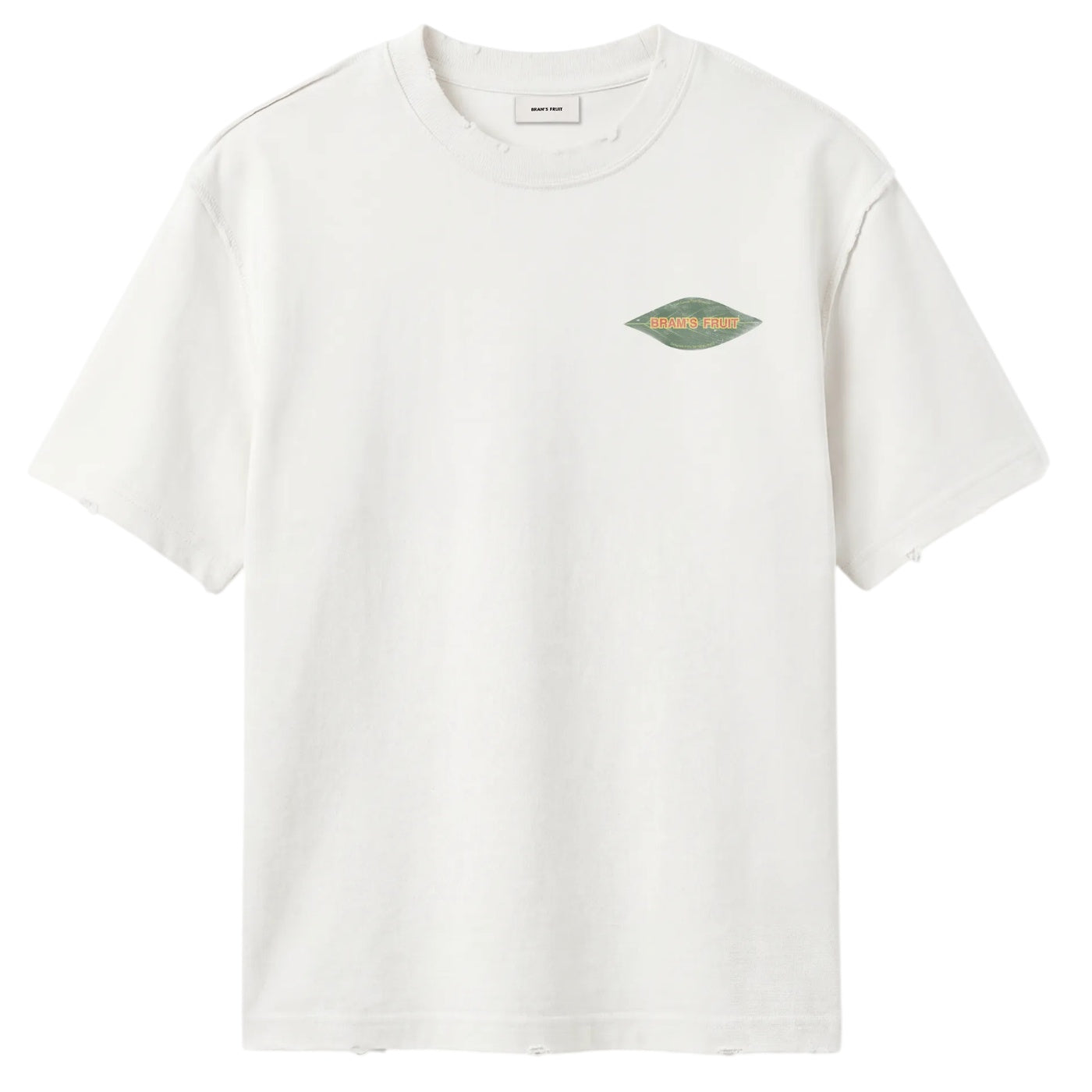 Bram’s Fruit Distressed Leaf T-shirt Off White