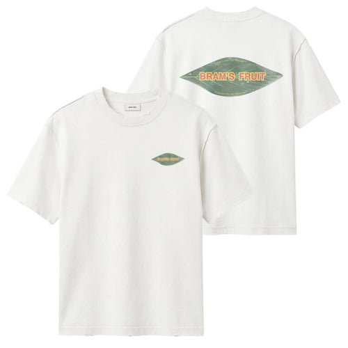Bram’s Fruit Distressed Leaf T-shirt Off White