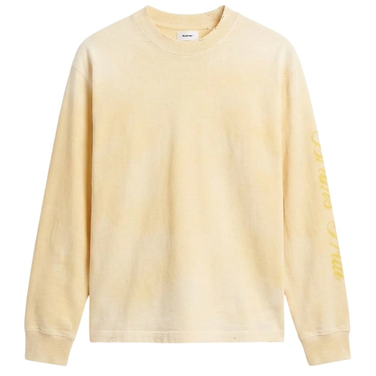 Bram’s Fruit Distressed Script Logo Longsleeve T-shirt Geel