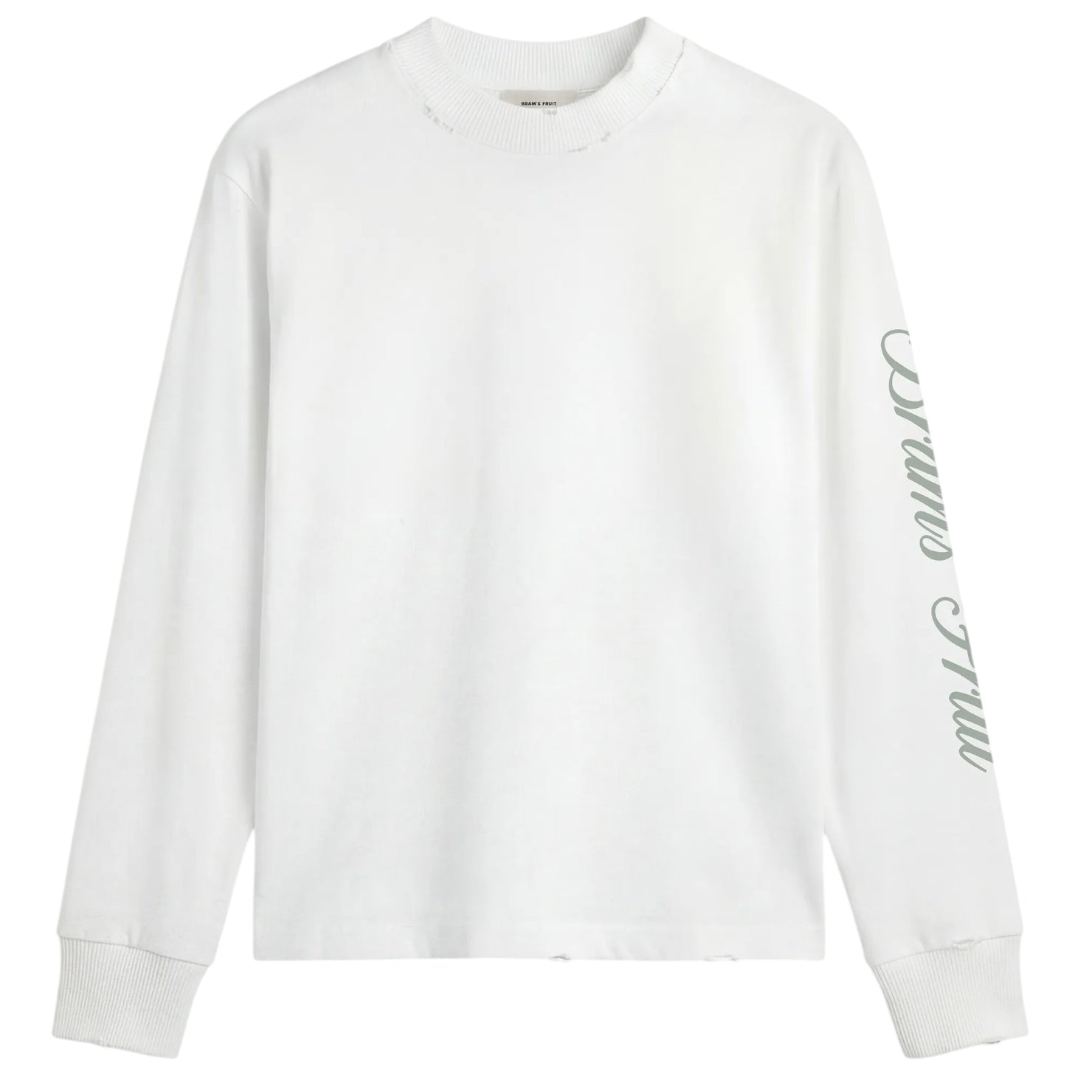 Bram’s Fruit Distressed Script Logo Longsleeve T-shirt Off White