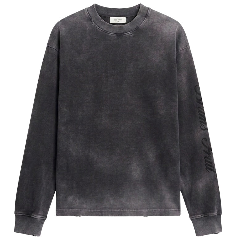 Bram’s Fruit Distressed Script Logo Longsleeve T-shirt Zwart