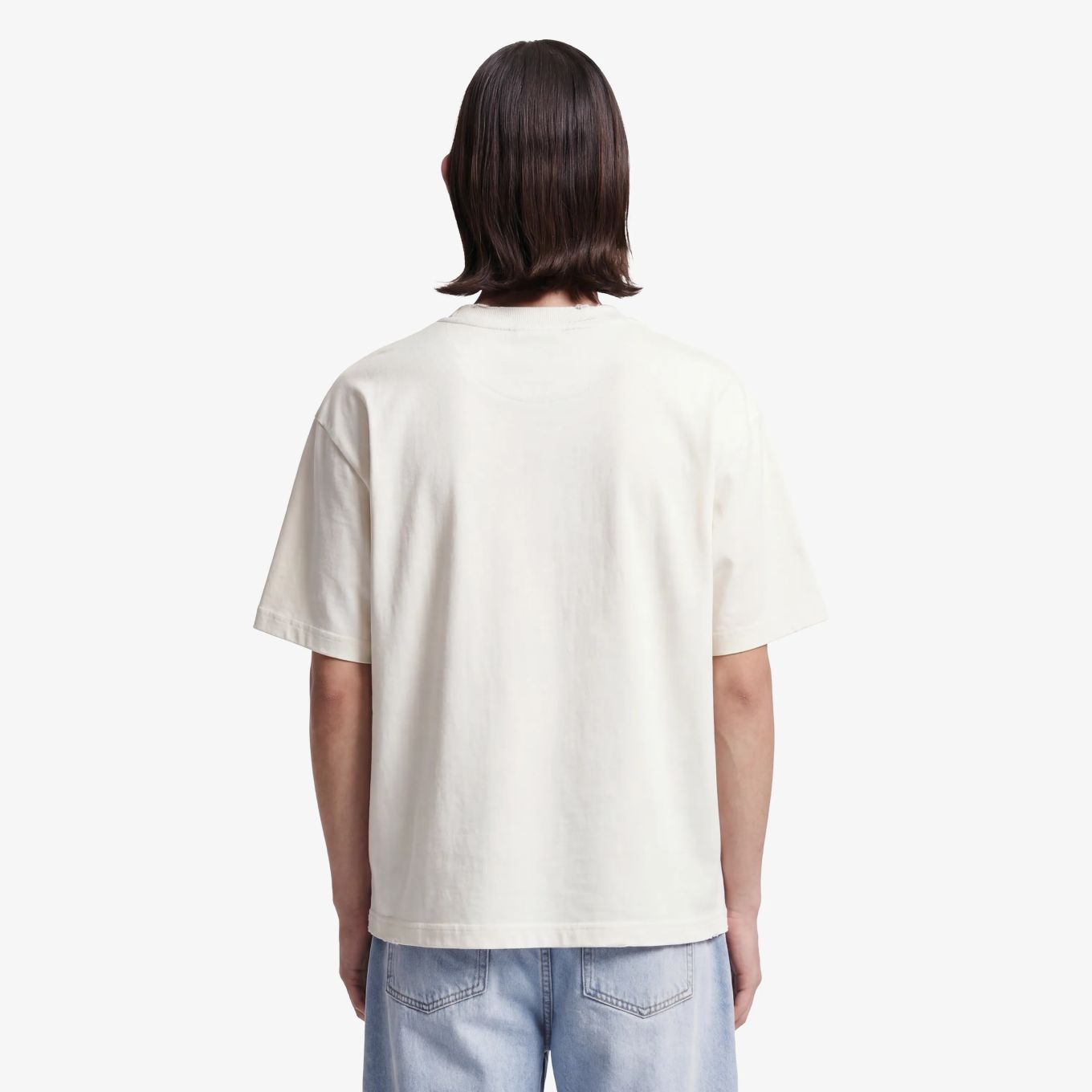 Bram’s Fruit Distressed Script Logo T-shirt Off White