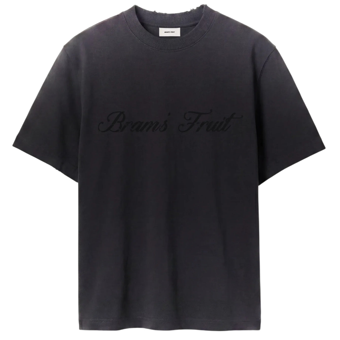 Bram’s Fruit Distressed Script Logo T-shirt Zwart