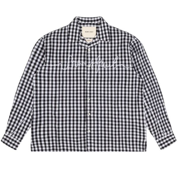 Bram's Fruit Garden Hose Chain Stitch Overshirt Zwart/Wit