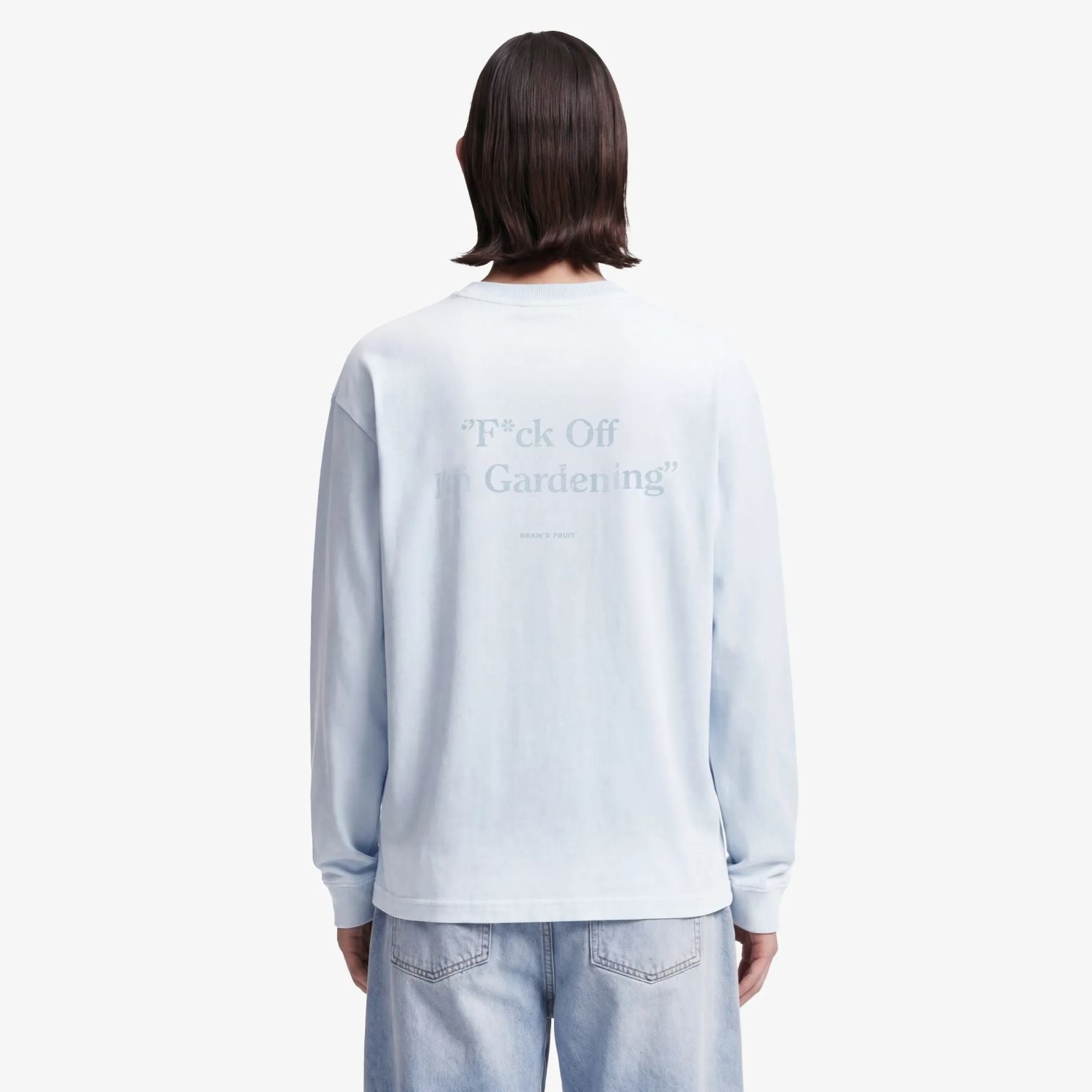 Bram's Fruit Gardening Distressed Longsleeve T-shirt Licht Blauw
